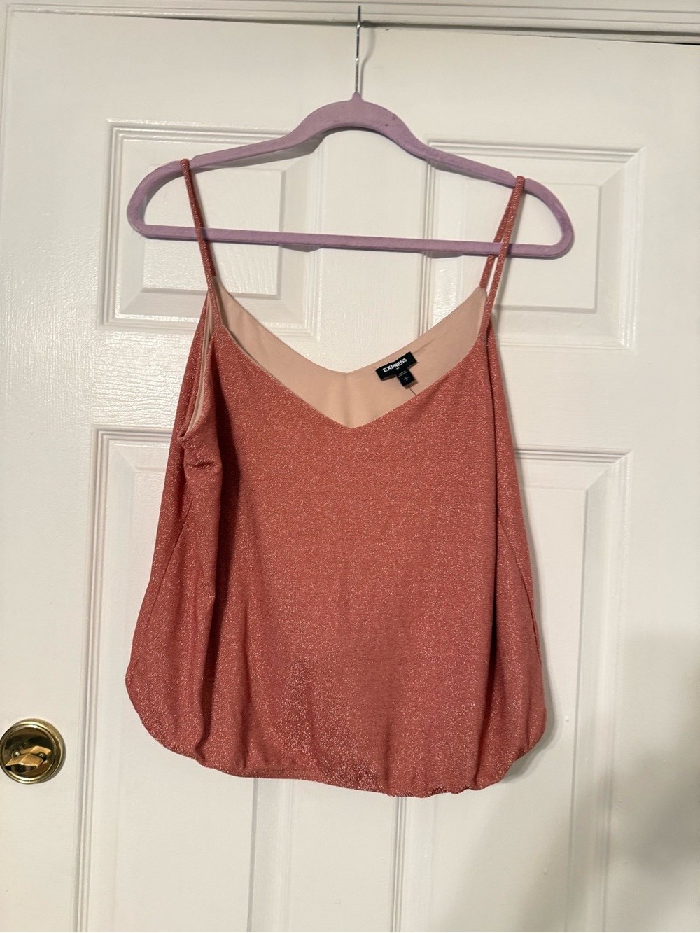 Express Rose Gold Sparkle Cami